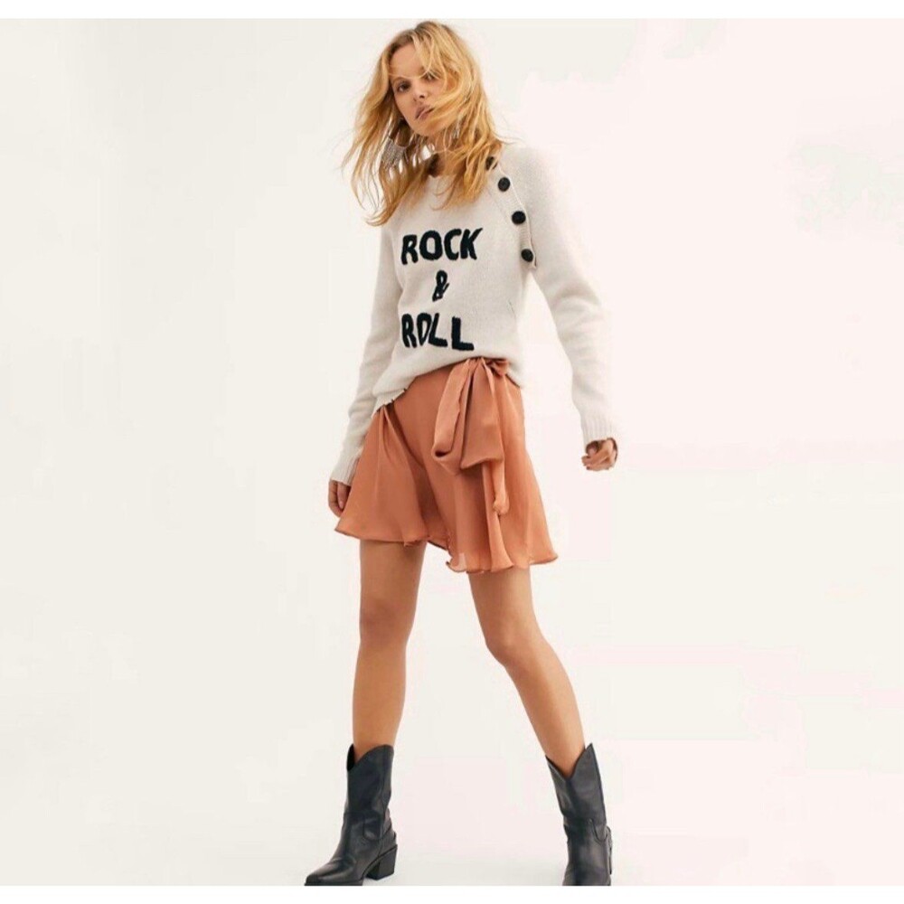 Free People Kas New York Chiffon Skater Skirt
